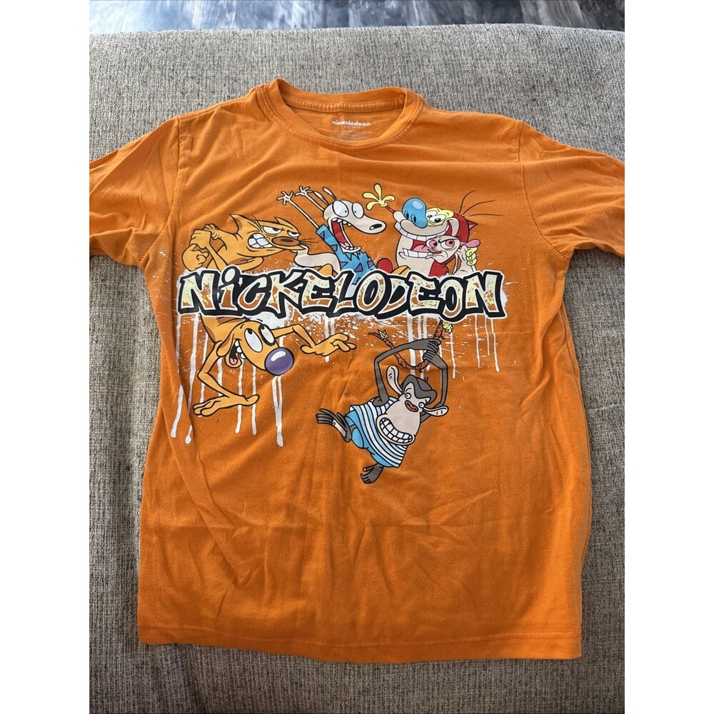 2021 Nickelodeon Graphic Orange Youth Short Sleeve T Shirt Cartoon Size M